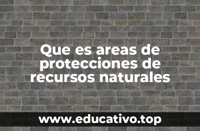 Que es areas de protecciones de recursos naturales