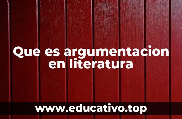 Que es argumentacion en literatura
