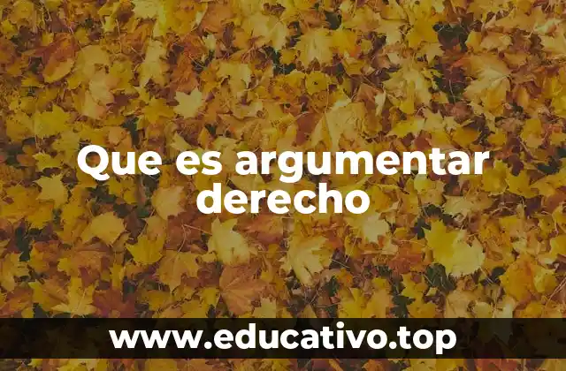 Que es argumentar derecho