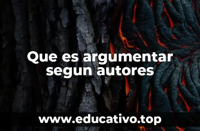 Que es argumentar segun autores