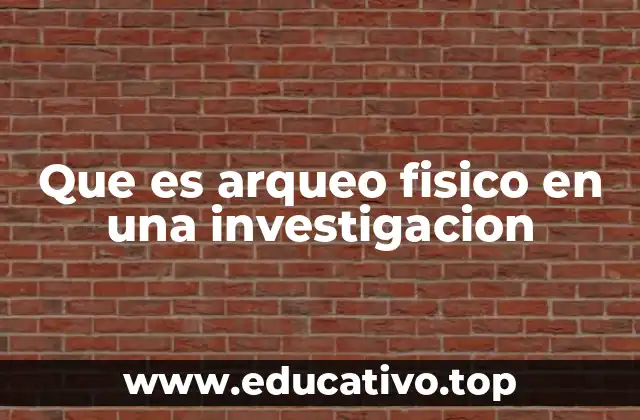Que es arqueo fisico en una investigacion