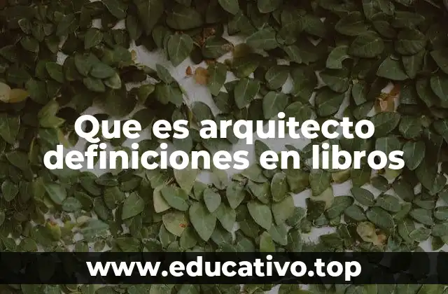 Que es arquitecto definiciones en libros