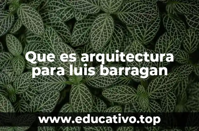 Que es arquitectura para luis barragan