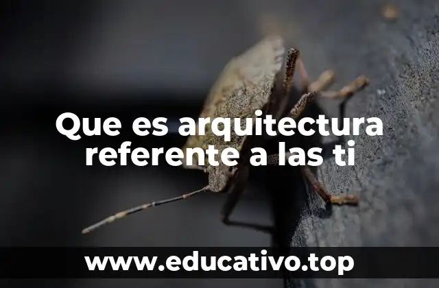 Que es arquitectura referente a las ti