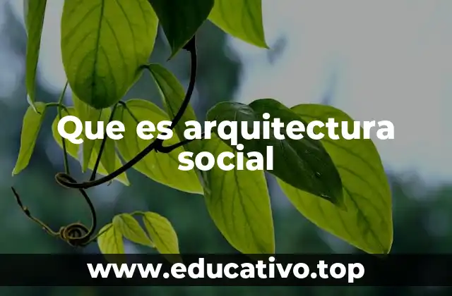 Que es arquitectura social