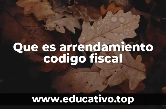 Que es arrendamiento codigo fiscal