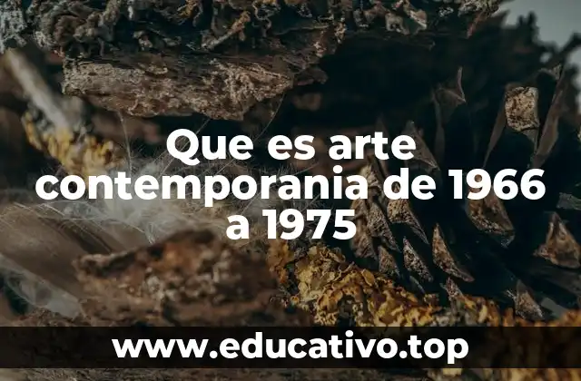 Que es arte contemporania de 1966 a 1975