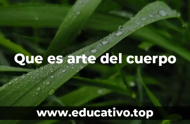 Que es arte del cuerpo