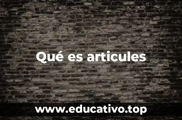 Qué es articules