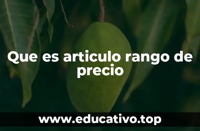 Que es articulo rango de precio