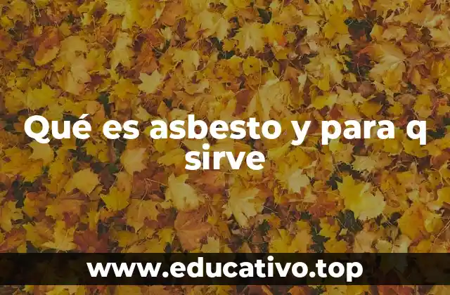 Qué es asbesto y para q sirve