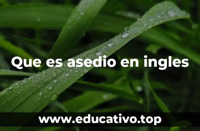 Que es asedio en ingles