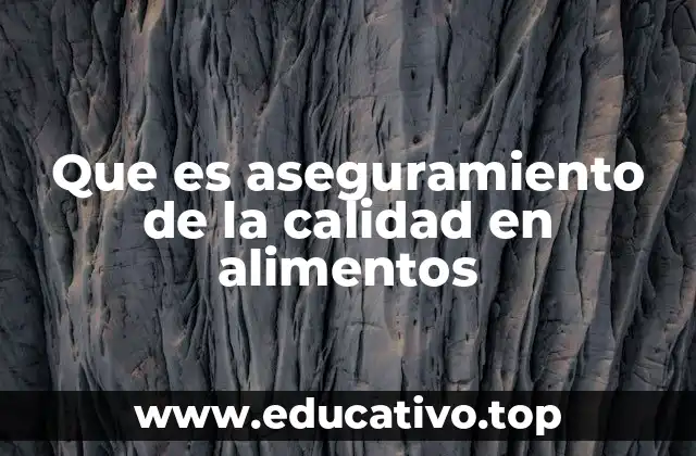 Que es aseguramiento de la calidad en alimentos