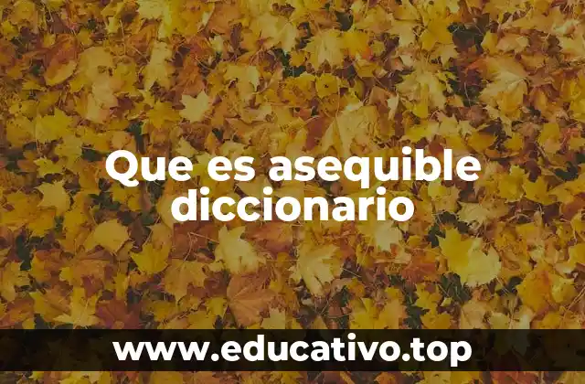 Que es asequible diccionario