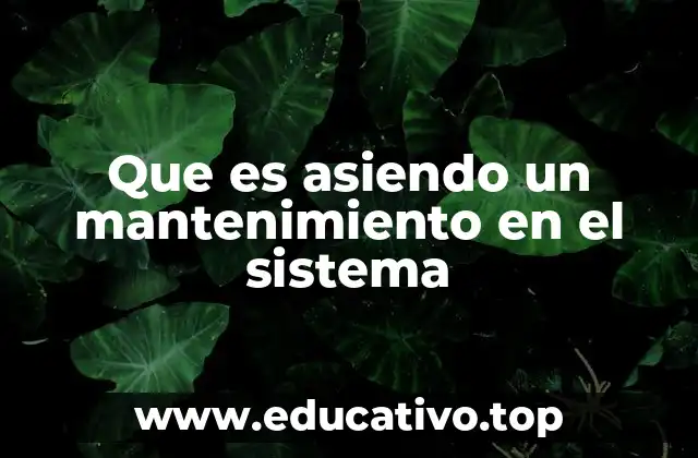 Que es asiendo un mantenimiento en el sistema