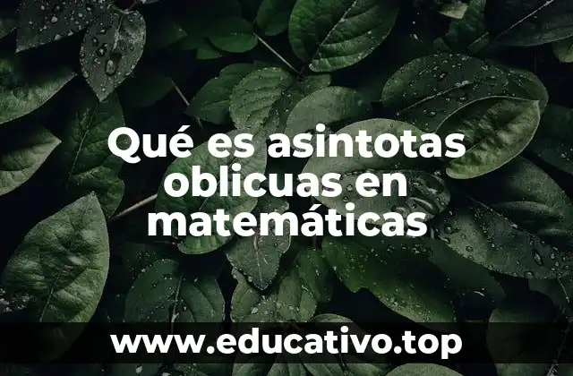 Qué es asintotas oblicuas en matemáticas