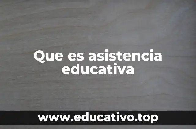 Que es asistencia educativa