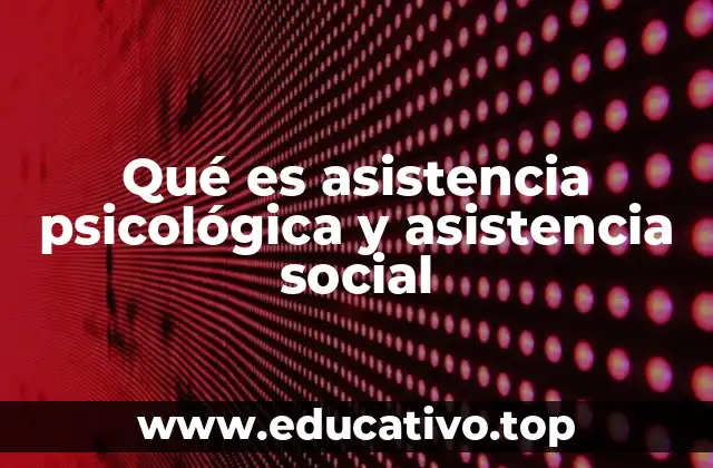 Qué es asistencia psicológica y asistencia social