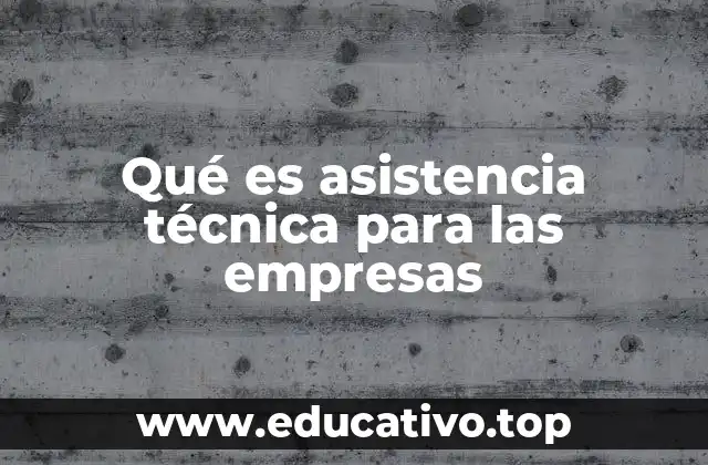 Qué es asistencia técnica para las empresas