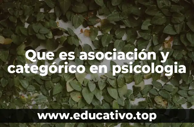 Que es asociación y categórico en psicologia