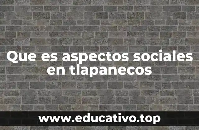 Que es aspectos sociales en tlapanecos