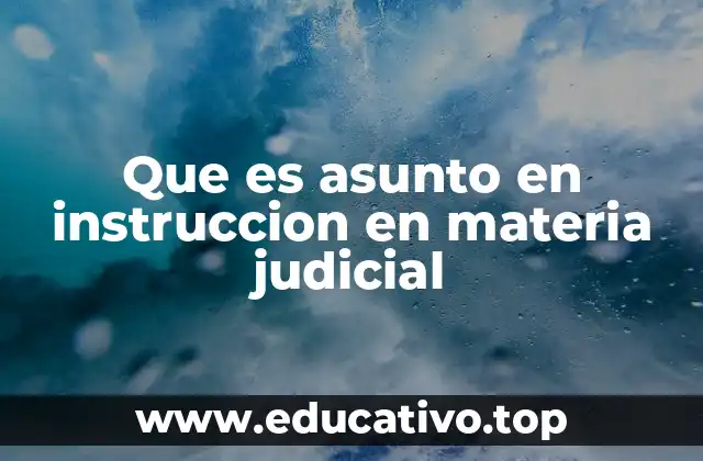 Que es asunto en instruccion en materia judicial