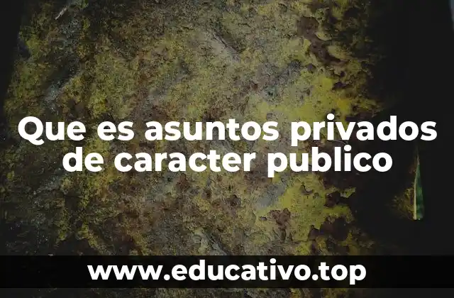 Que es asuntos privados de caracter publico