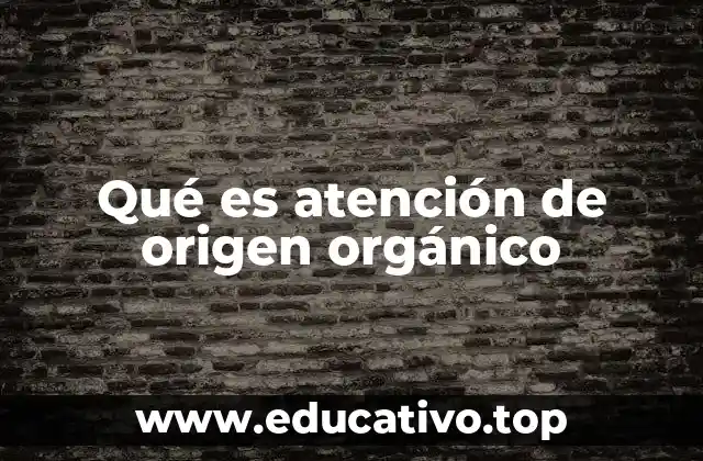 Qué es atención de origen orgánico