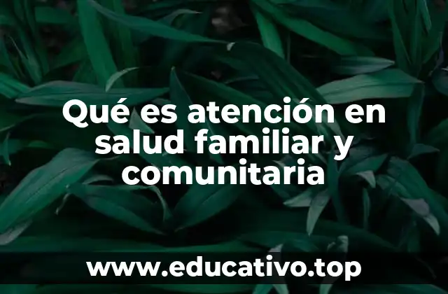 La salud familiar como base de un sistema comunitario eficaz