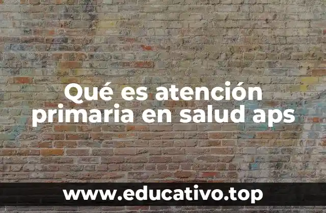 Qué es atención primaria en salud aps