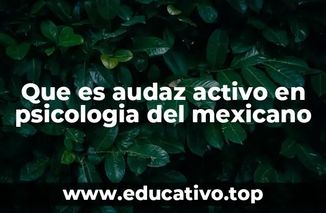 Que es audaz activo en psicologia del mexicano