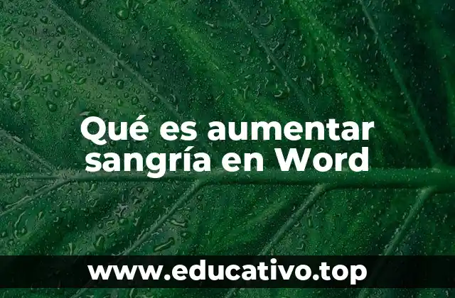 Qué es aumentar sangría en Word