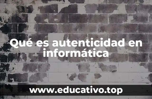 Qué es autenticidad en informática
