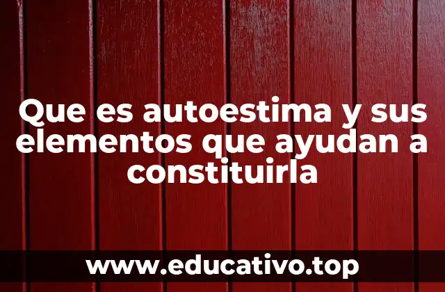 Que es autoestima y sus elementos que ayudan a constituirla