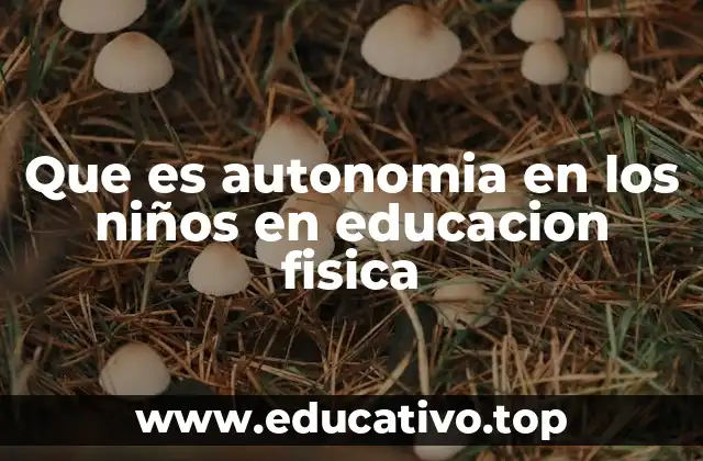 Que es autonomia en los niños en educacion fisica