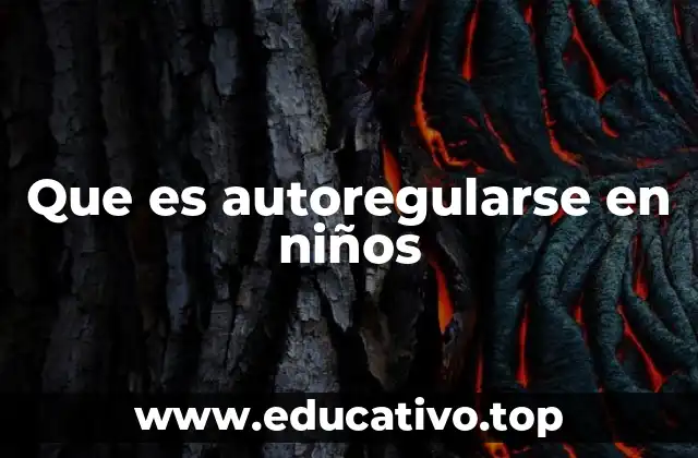 Que es autoregularse en niños
