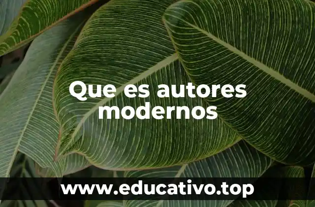 Que es autores modernos