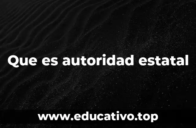 Que es autoridad estatal