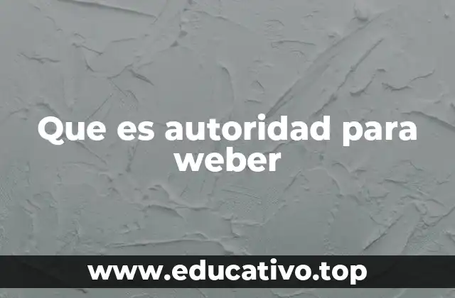 Que es autoridad para weber