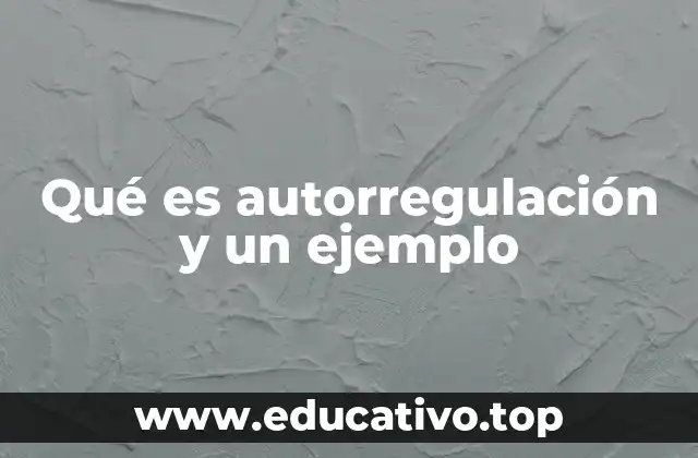 Qué es autorregulación y un ejemplo