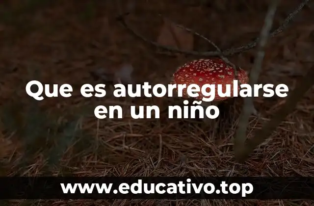 Que es autorregularse en un niño