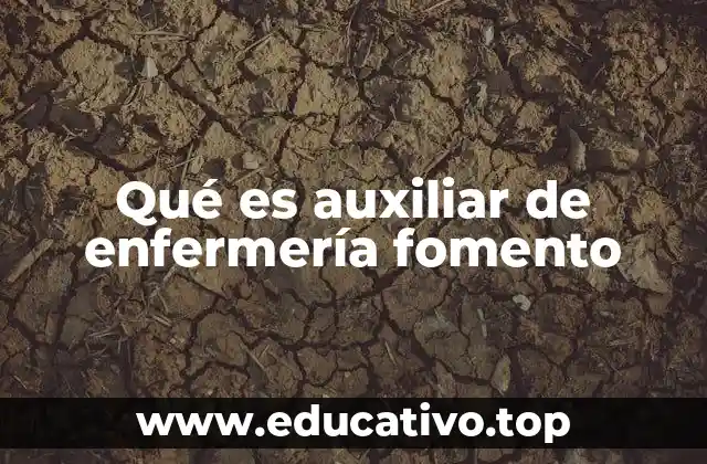 Qué es auxiliar de enfermería fomento
