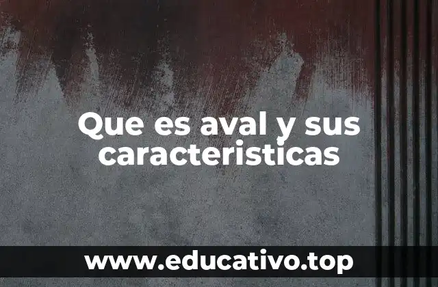 Que es aval y sus caracteristicas