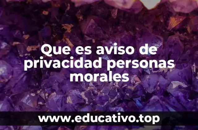 Que es aviso de privacidad personas morales