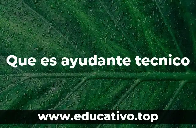 Que es ayudante tecnico