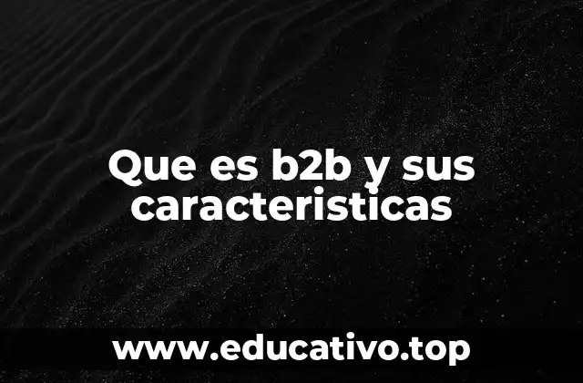 Que es b2b y sus caracteristicas