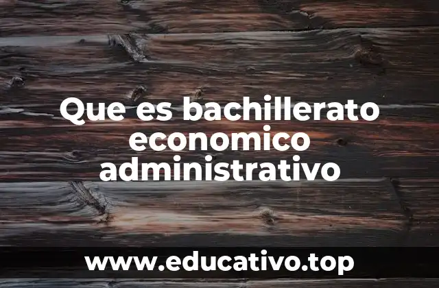 Que es bachillerato economico administrativo