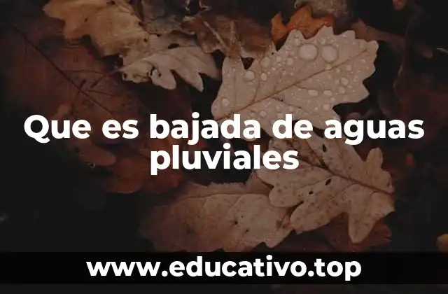 Que es bajada de aguas pluviales