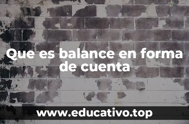 Que es balance en forma de cuenta