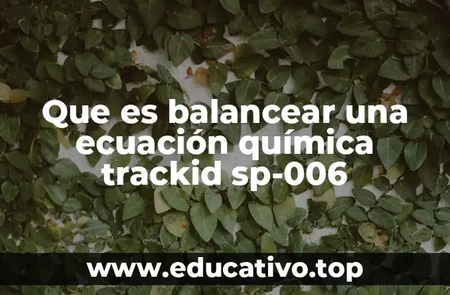 Que es balancear una ecuación química trackid sp-006